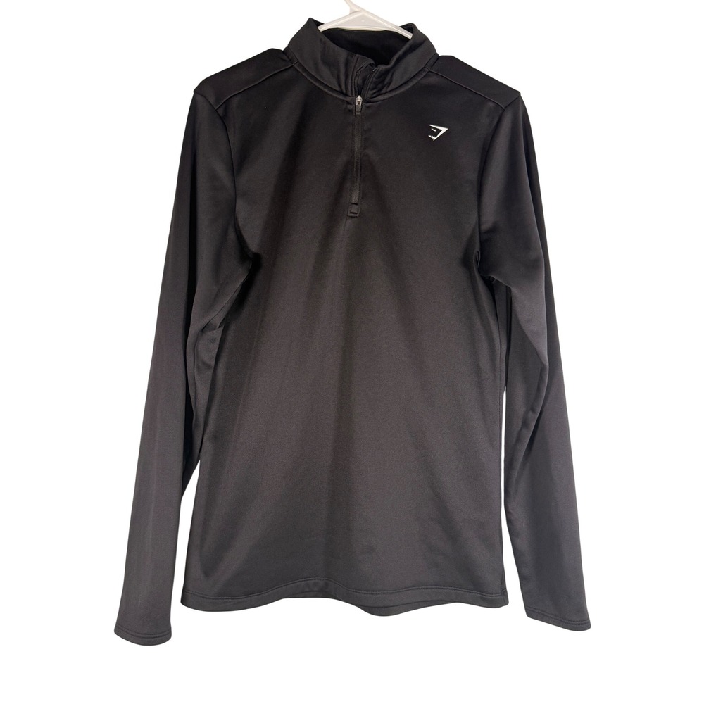 Gymshark Mens Black Quarter Zip Pullover Athletic Fleece Lined Small